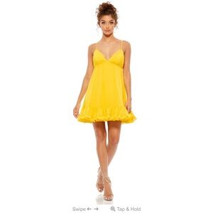 Mac Duggal Criss Cross Back Ruffle Hem Dress